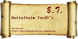 Bettelheim Teréz névjegykártya